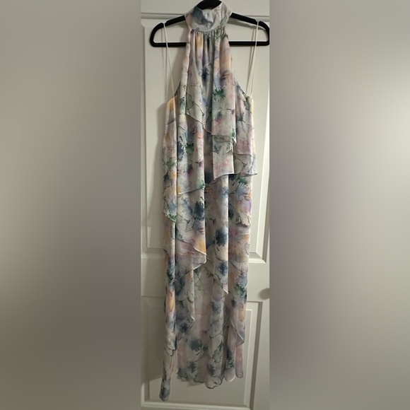 NWT MISA Victorine High Low Watercolor Chiffon High Low Dress Size S - Picture 5 of 11